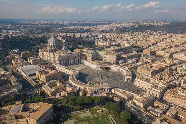 St. Peter’s Basilica in Vatican City seen from St Peter’s Square